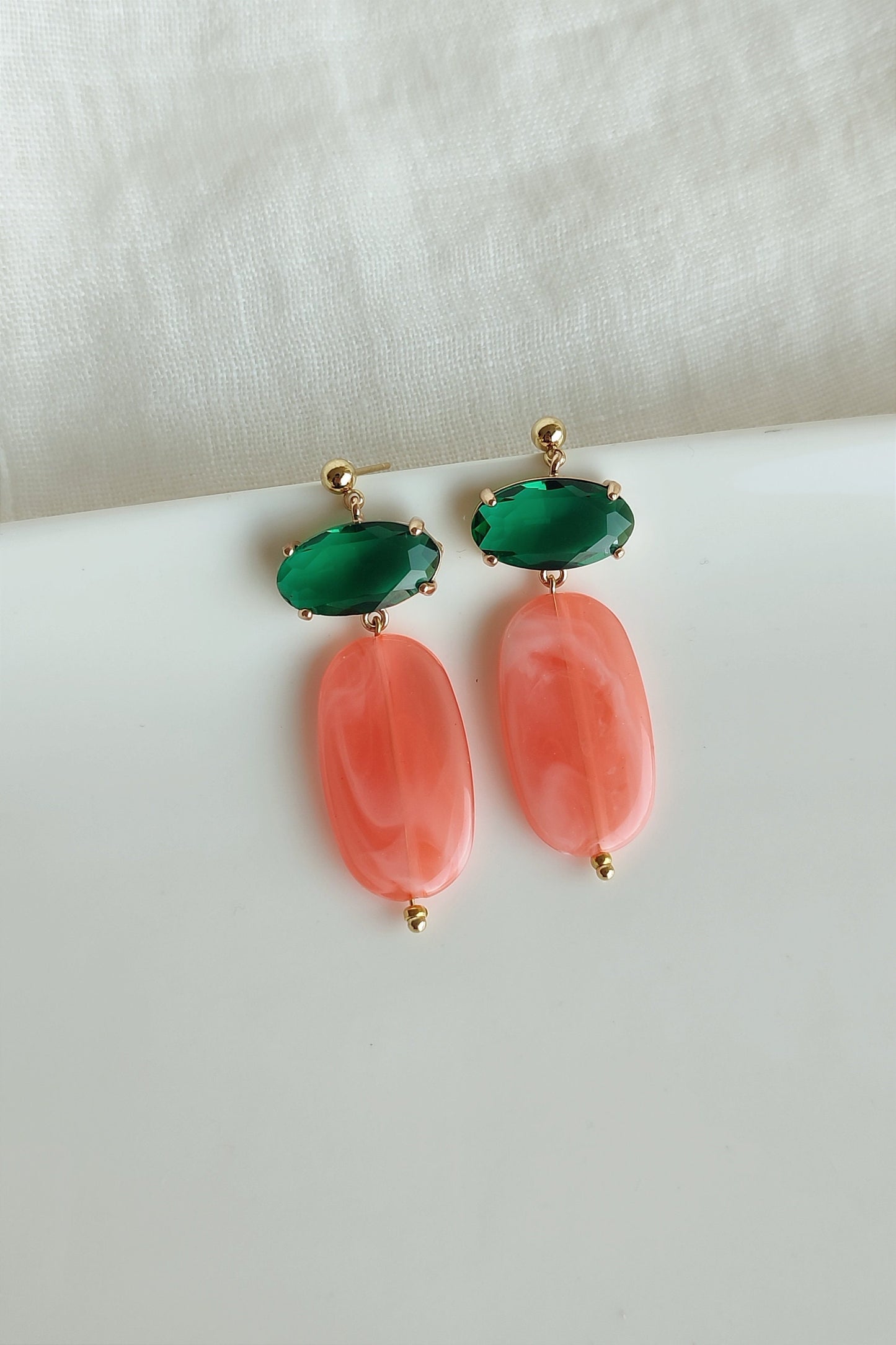 Bright Colors Dangle Earrings; Party Earrings; Wedding Guest Earrings; Gold & Green, Yellow, Pink, Blue, Orange, Red Earrings;Gift for her;