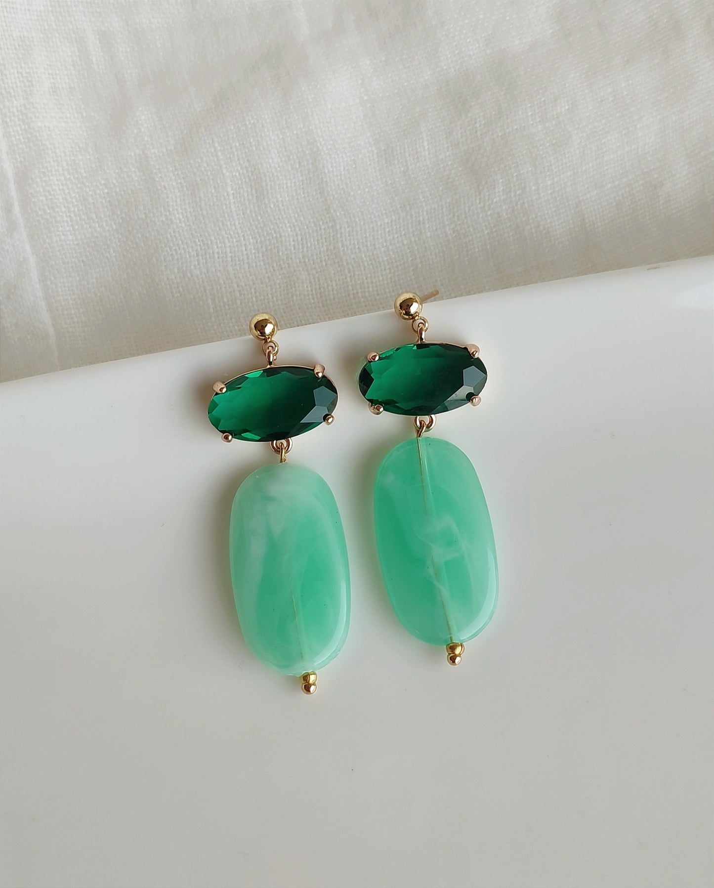 Bright Colors Dangle Earrings; Party Earrings; Wedding Guest Earrings; Gold & Green, Yellow, Pink, Blue, Orange, Red Earrings;Gift for her;