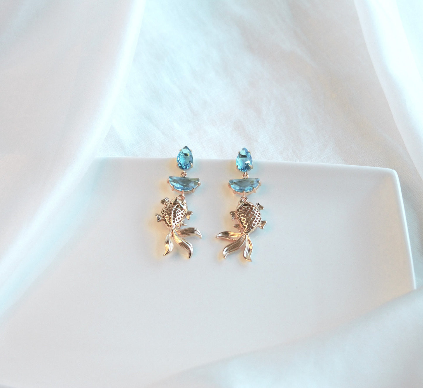Turquoise Blue Statement Dangle Earrings; Party Earrings; Gold & Blue Stone Earrings; Exotic Earrings; Gift for her; Wedding Guest Earrings;