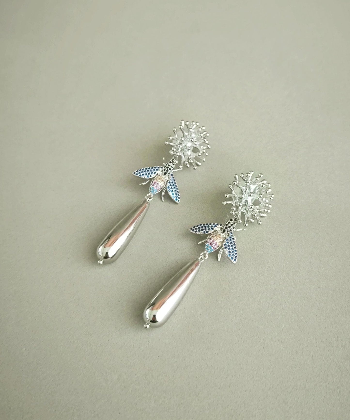 Silver and Multicolour Statement Earrings; Dangle Earrings; Silver Earrings; Party Earrings; Wedding jewellery; Gift for Her