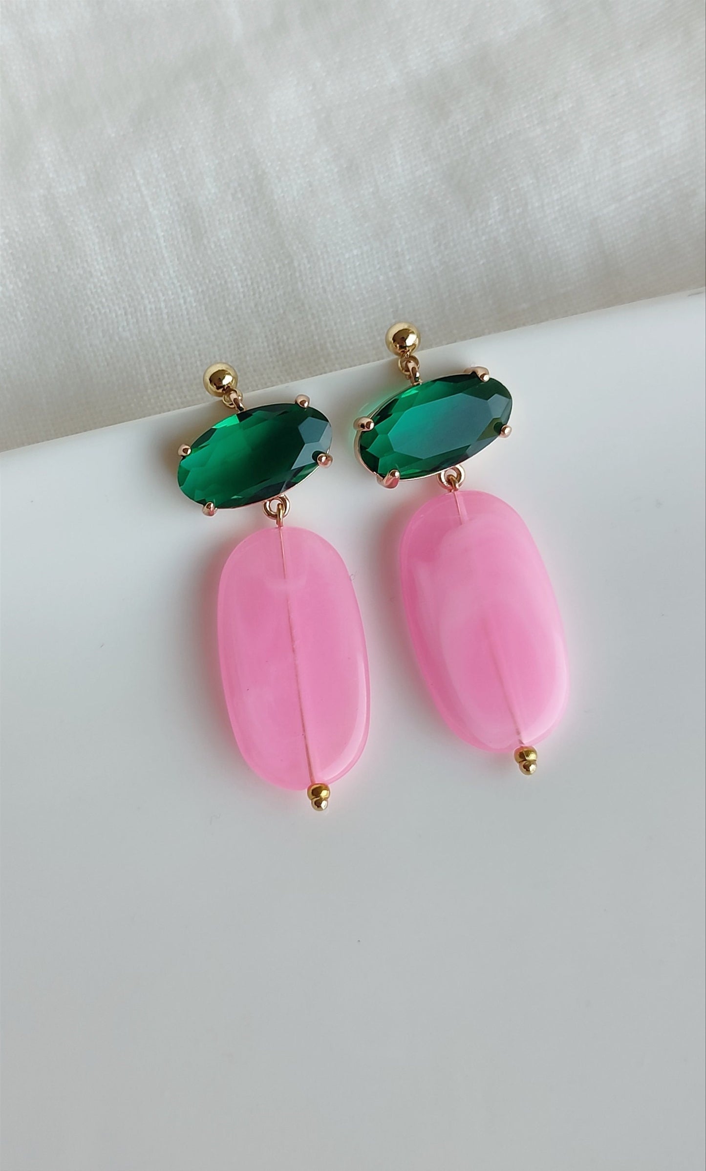 Bright Colors Dangle Earrings; Party Earrings; Wedding Guest Earrings; Gold & Green, Yellow, Pink, Blue, Orange, Red Earrings;Gift for her;