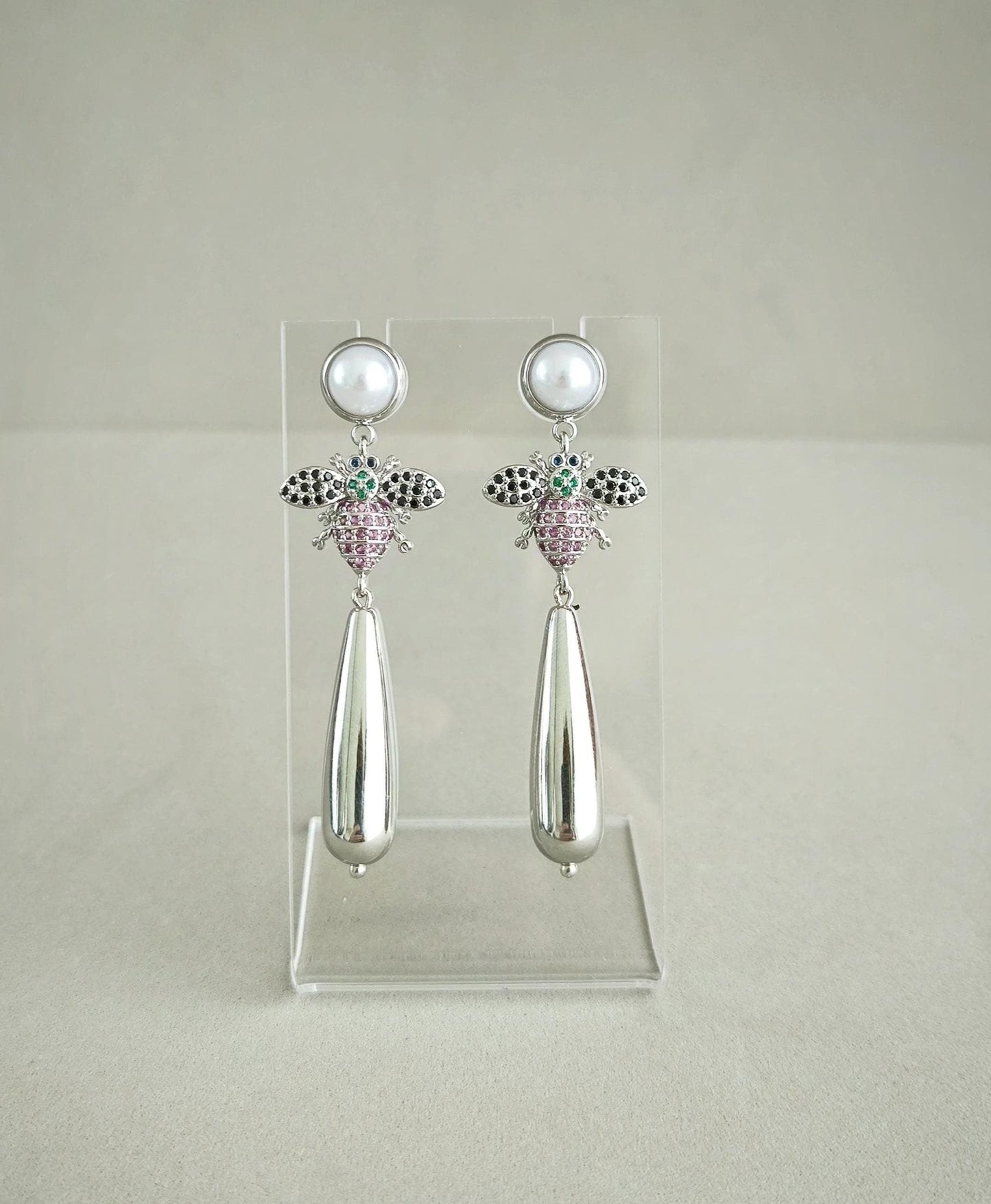 Silver and Multicolour Dangle Earrings; Statement Earrings; Silver Earrings; Party Earrings; Wedding jewellery; Gift for Her